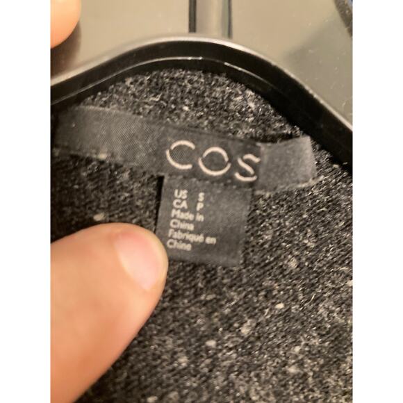 COS Cardigan Black Speckled Wool Blend Hipster Dad Vibes Sz Mens S Womens M/L - Picture 5 of 7